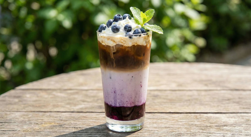 Ledové Borůvkové Latte: Osvěžující recept s chutí lesního ovoce 🫐☕